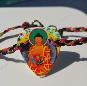 Buddha guitar pick bracelet zen colorful